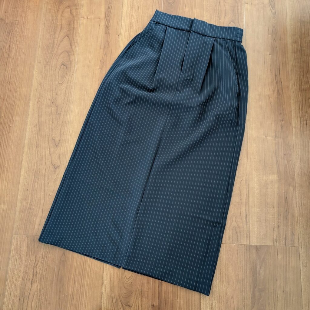 coca ストライプ柄 Iラインスリットスカート