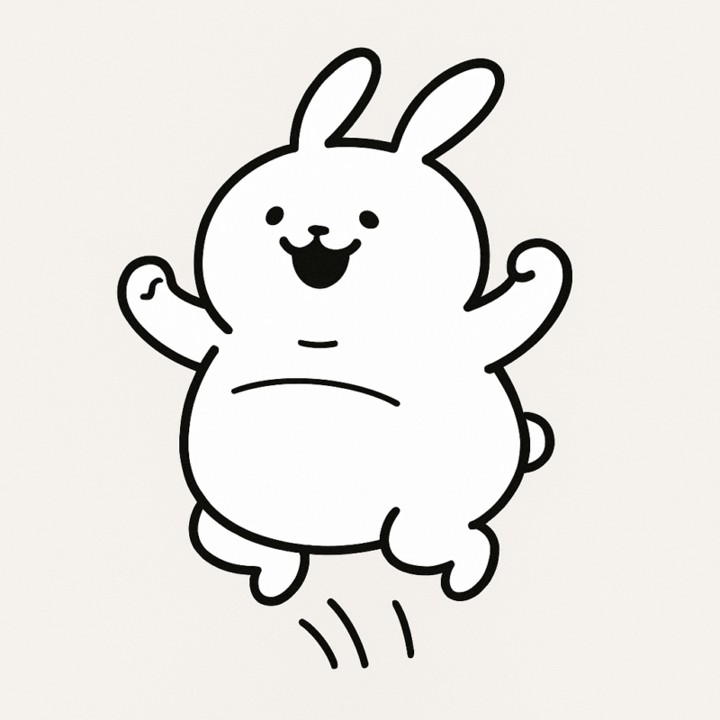 飛び跳ねるうさぎ