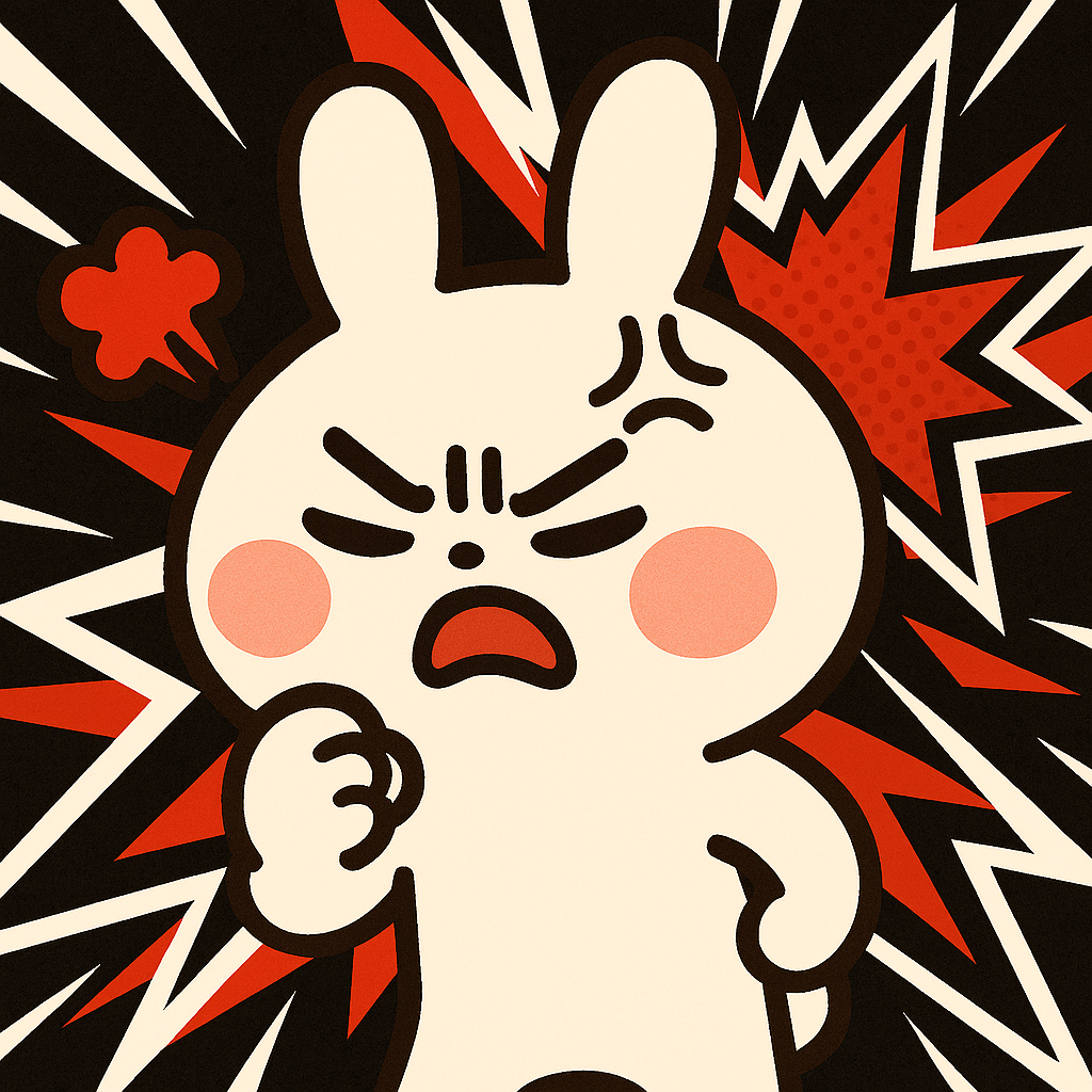うさぎが怒ってる