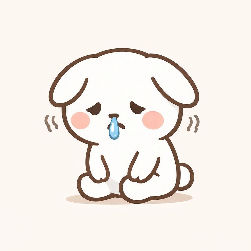 鼻水が垂れているうさぎ