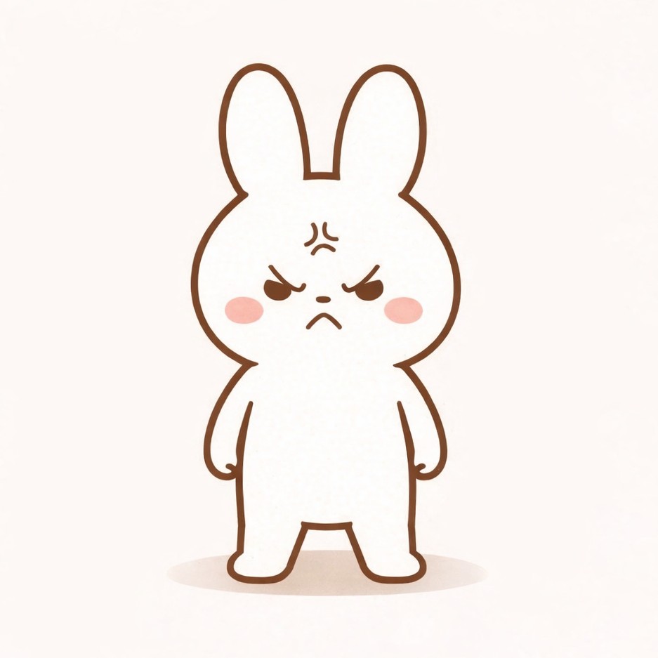怒ってるうさぎ
