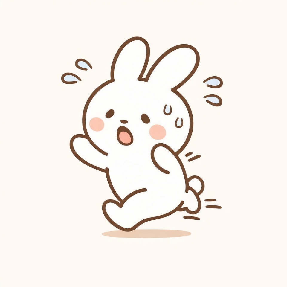 慌てて急ぐうさぎ