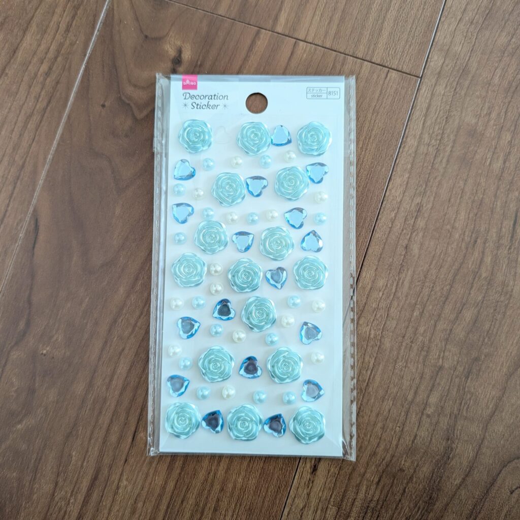 ダイソー デコレーションシール バラ ブルー