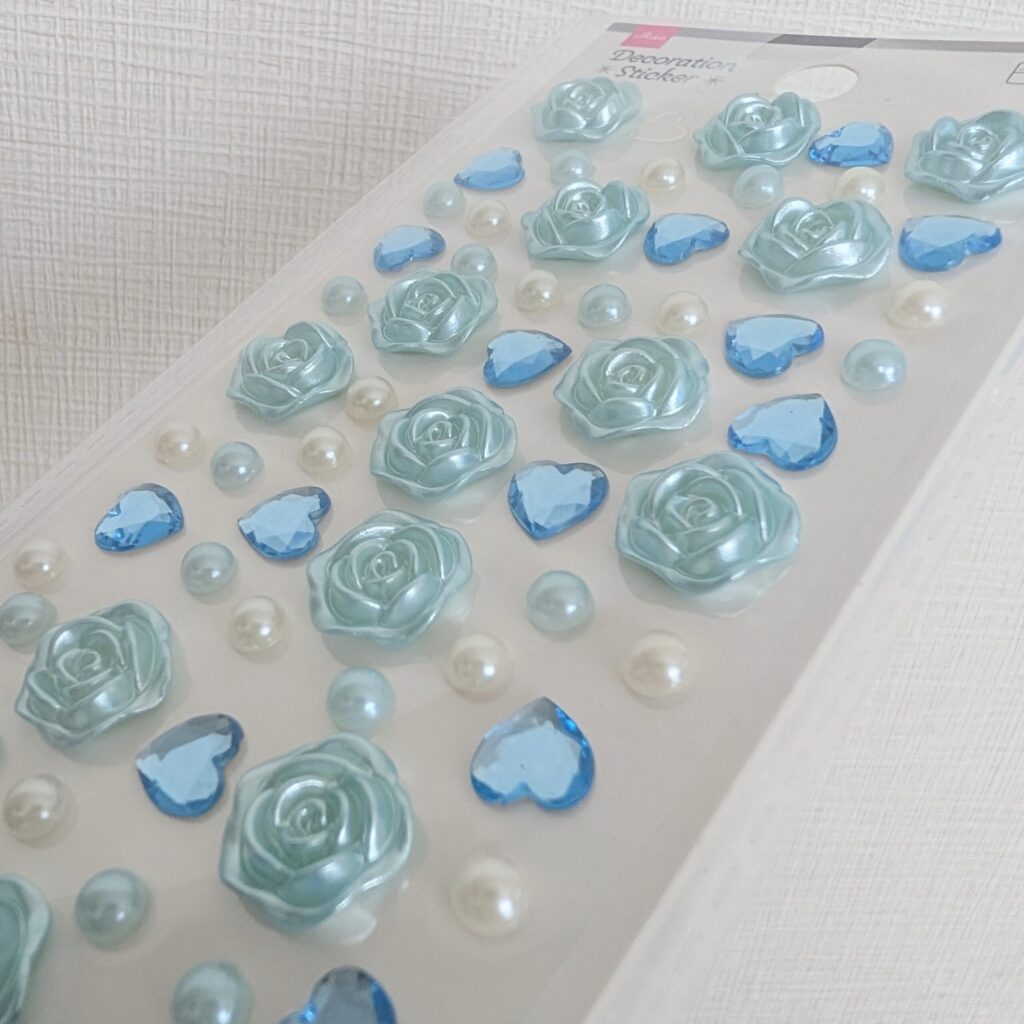 ダイソー デコレーションシール バラ ブルー