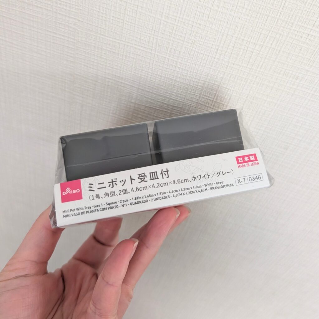 ダイソーのミニポット（受皿付）2個入り
