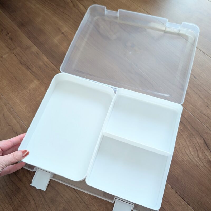 セリアのワイドキャリーケース、手芸用品収納