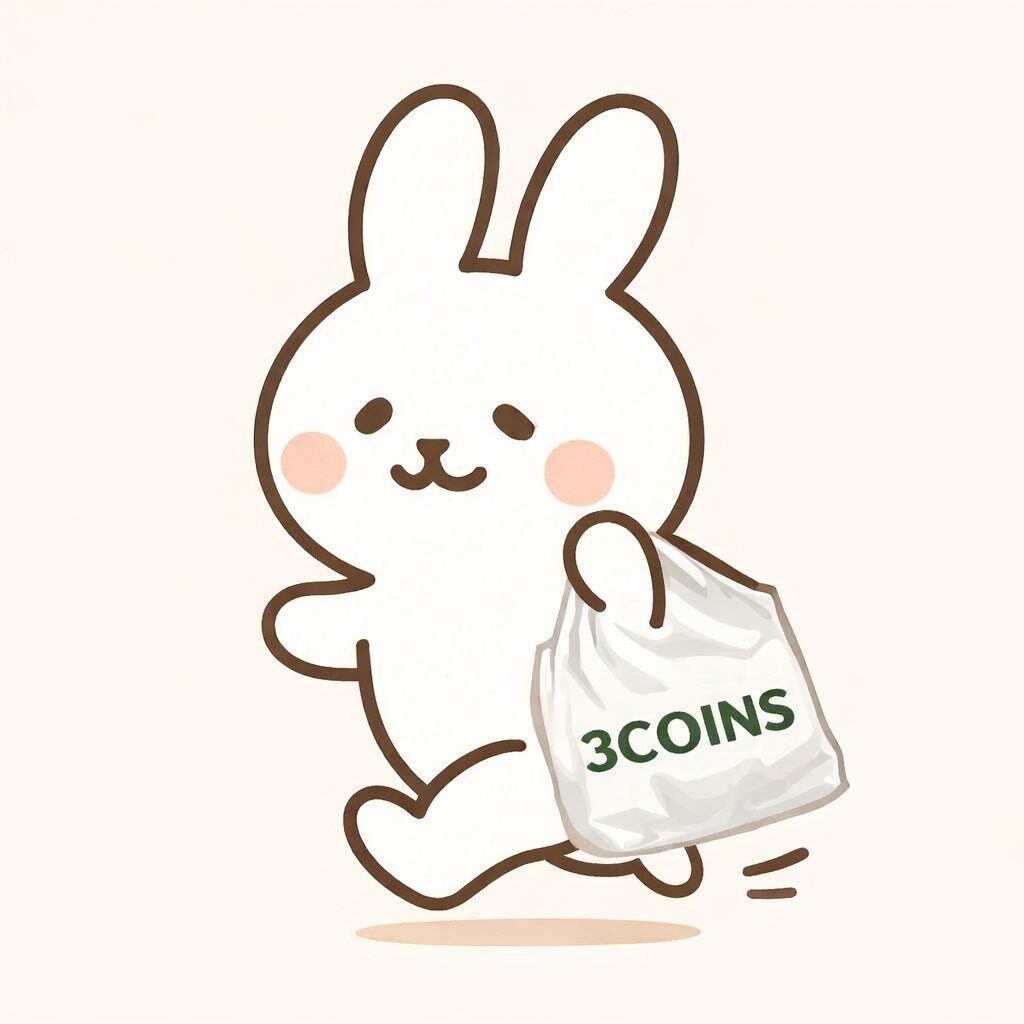 うさぎと3COINSのお買い物