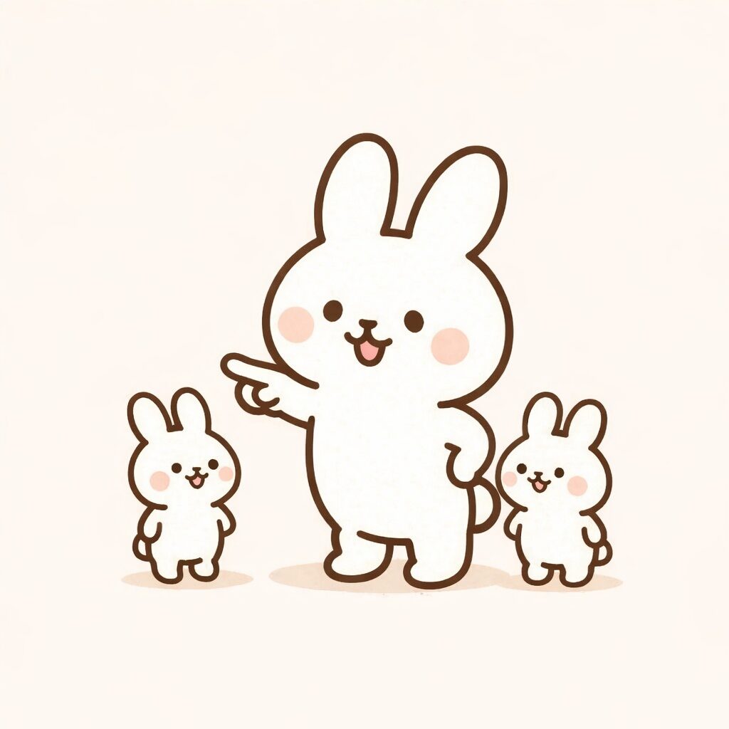 うさぎとこどもたち