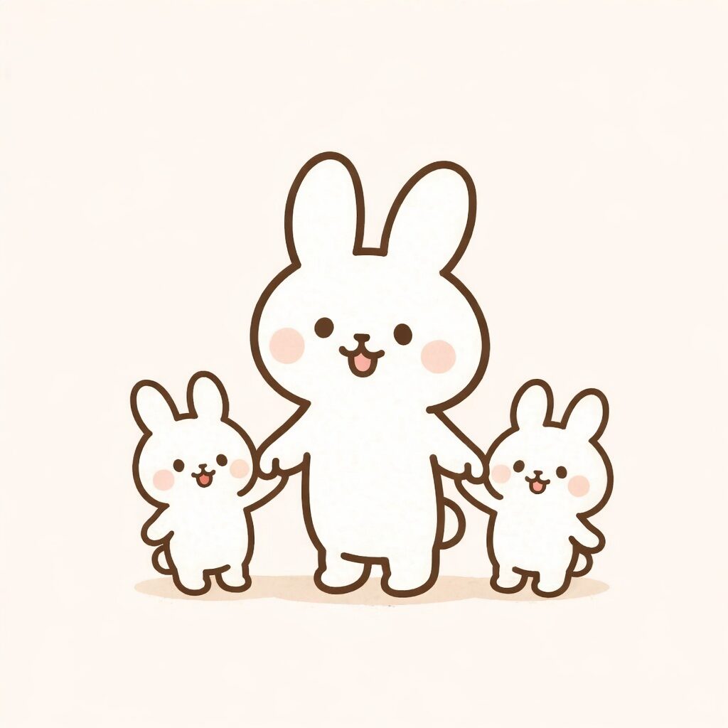 うさぎとこどもたち