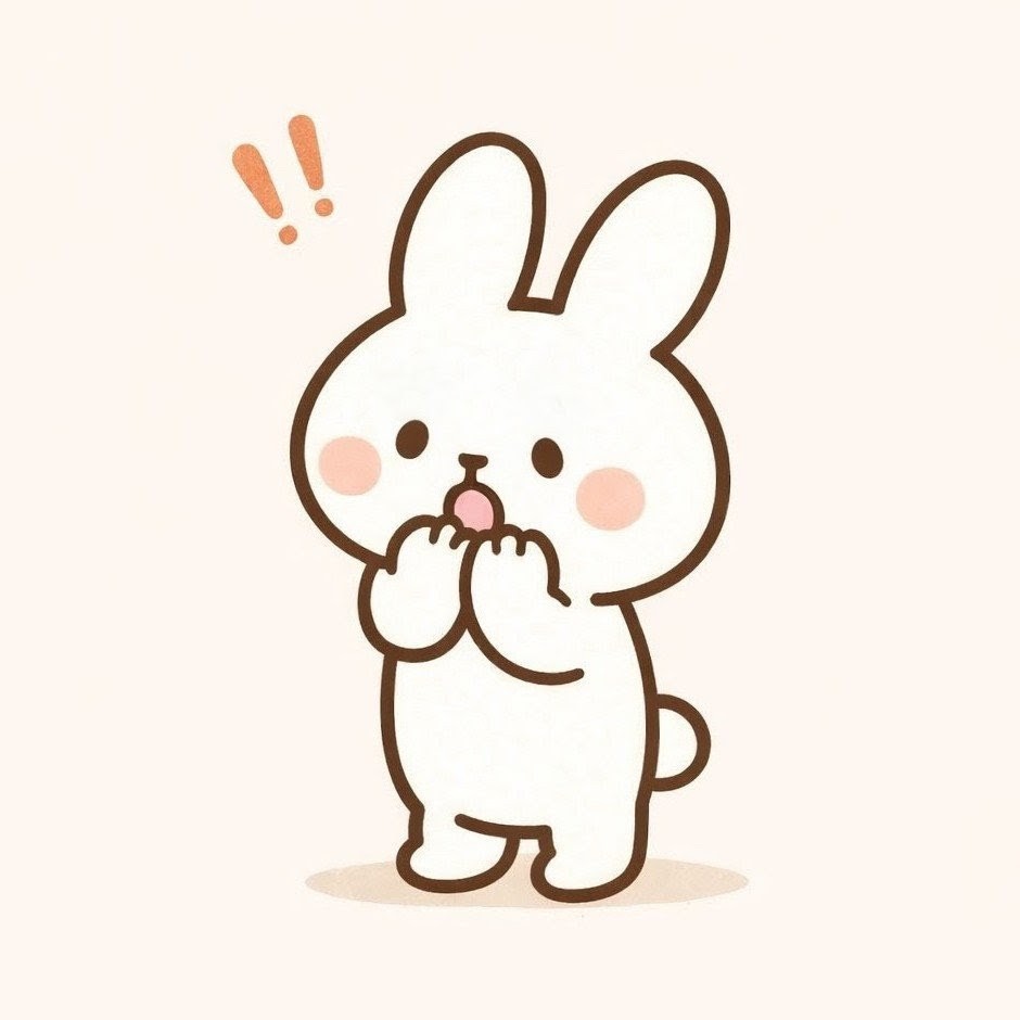 うさぎがびっくり