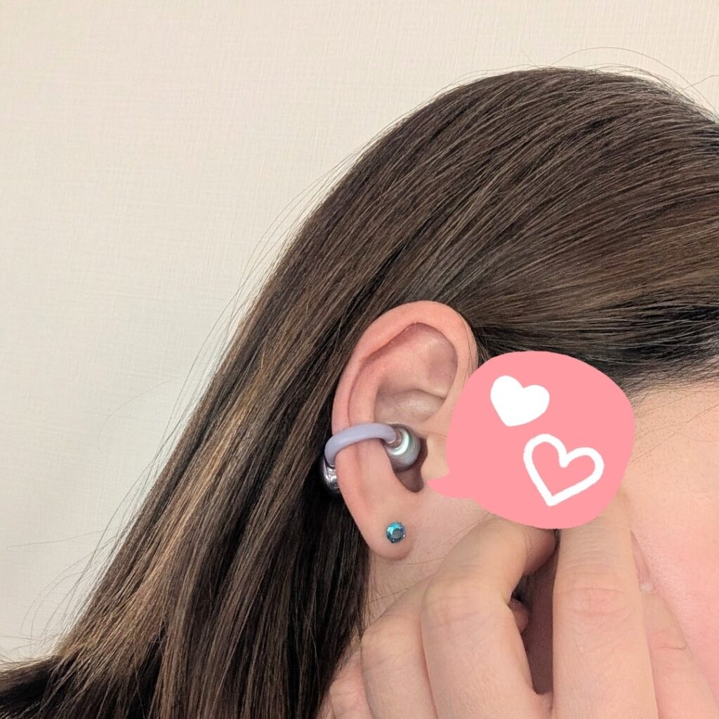 イヤーカフ型ワイヤレスイヤホン（パープル）