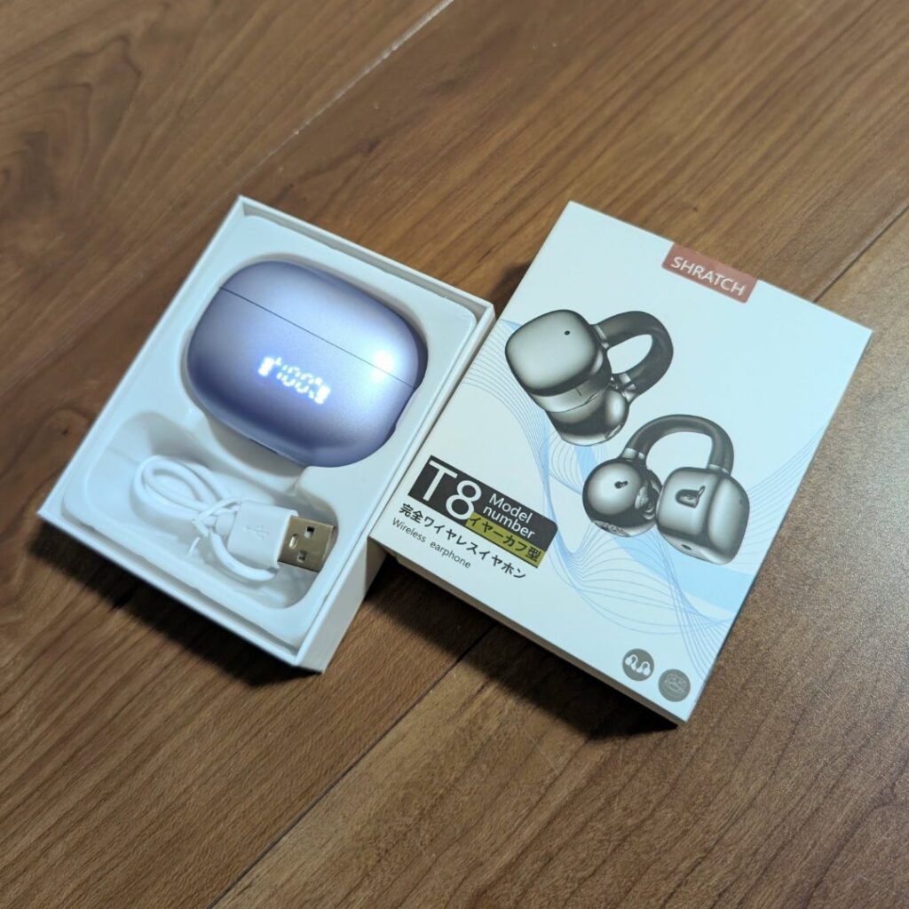 パープルイヤカフ型イヤホン