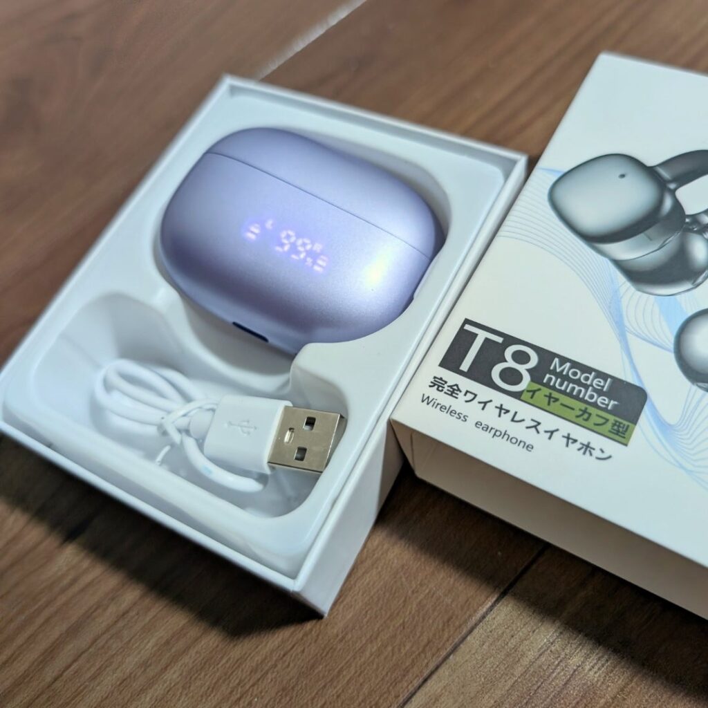 イヤーカフ型イヤホン パープル