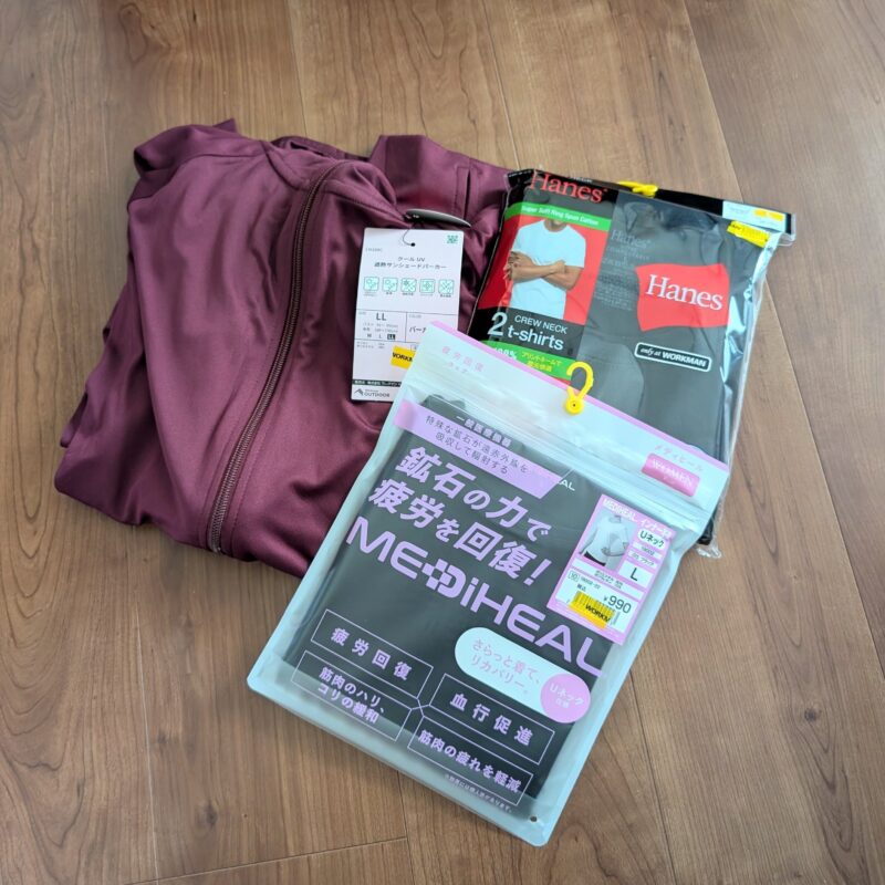 ワークマン購入品 UVカットパーカー、メディヒール、hanes