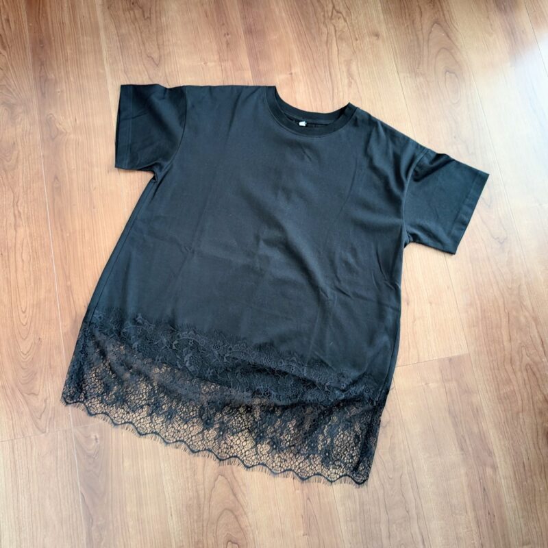 しまむら購入品 sunny house バック裾レースTシャツ
