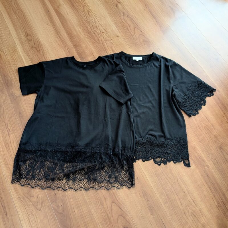 しまむら レースTシャツ ブラック